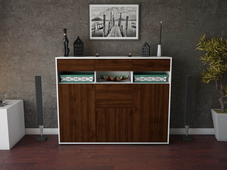 Highboard Michaela, Walnuss Front (136x108x35cm) - Dekati GmbH