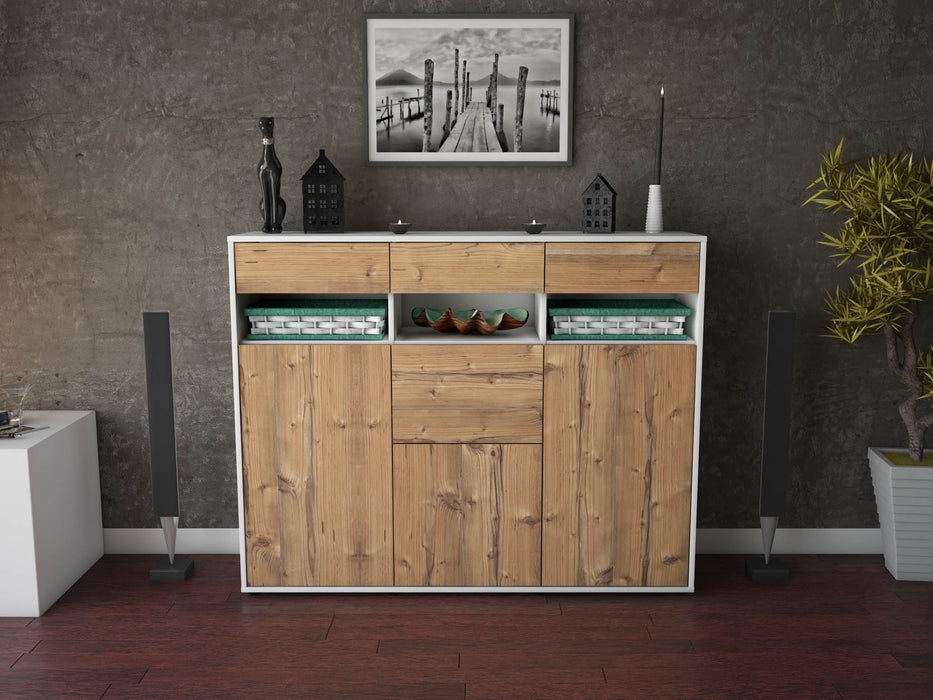 Highboard Michaela, Pinie Front (136x108x35cm) - Dekati GmbH