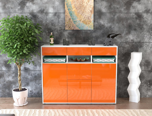 Highboard Michaela, Orange Front (136x108x35cm) - Dekati GmbH