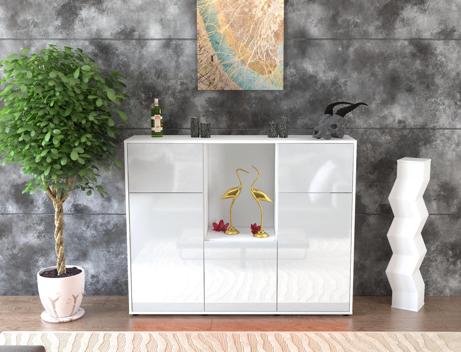 Highboard Michelle, Weiß Front (136x108x35cm) - Dekati GmbH