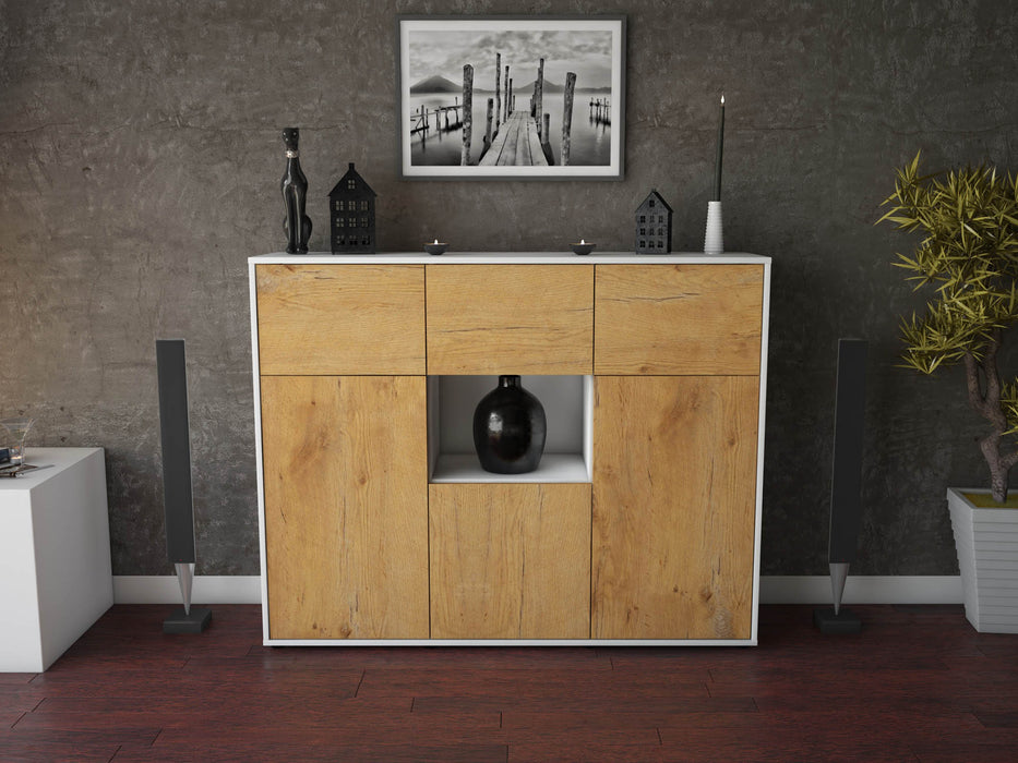 Highboard Milena, Eiche Front (136x108x35cm) - Dekati GmbH