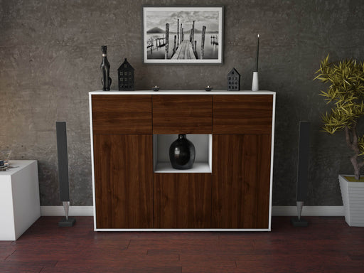 Highboard Milena, Walnuss Front (136x108x35cm) - Dekati GmbH