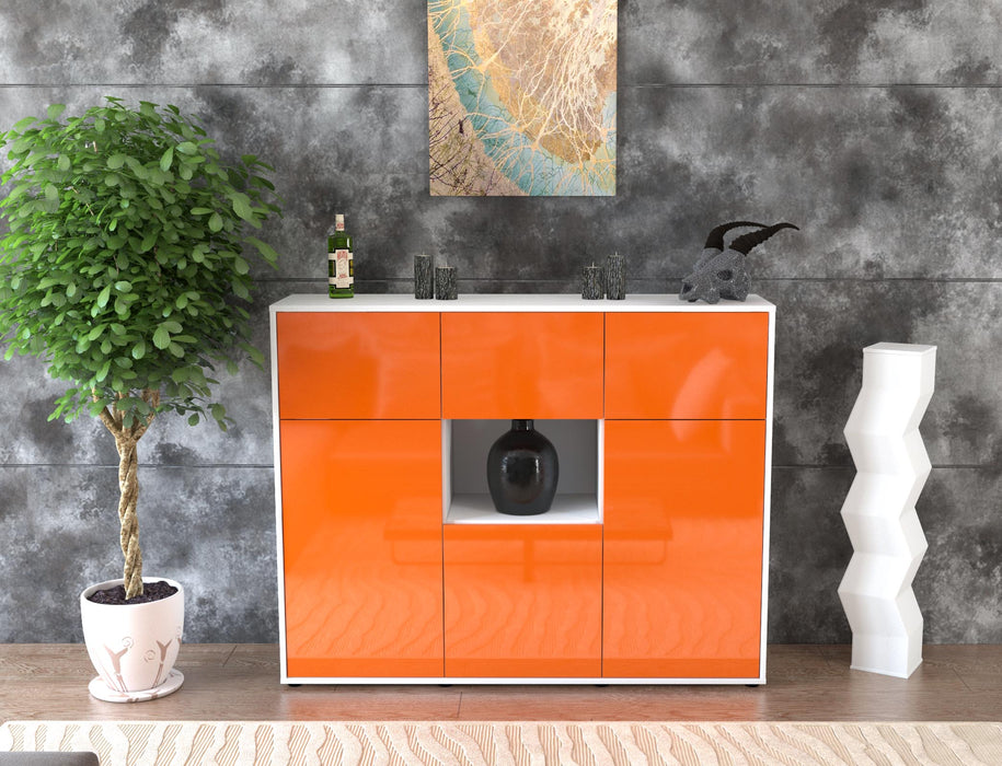 Highboard Milena, Orange Front (136x108x35cm) - Dekati GmbH