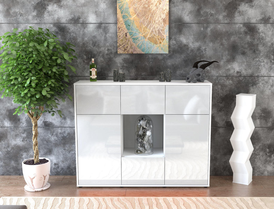 Highboard Milou, Weiß Front (136x108x35cm) - Dekati GmbH