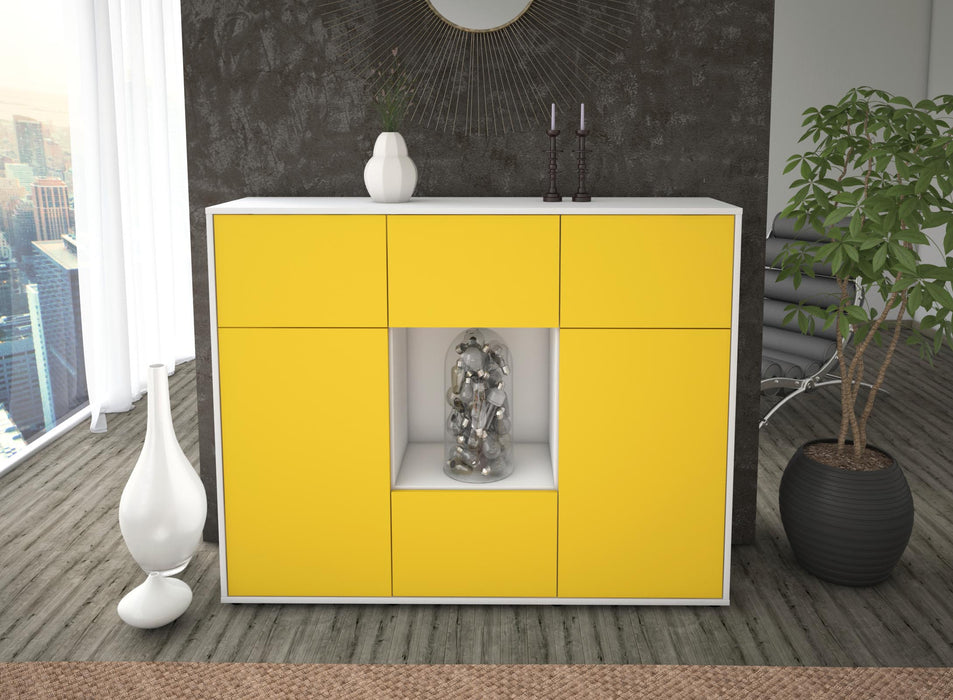 Highboard Milou, Gelb Front (136x108x35cm) - Dekati GmbH