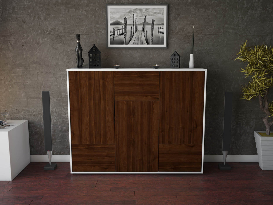 Highboard Mira, Walnuss Front (136x108x35cm) - Dekati GmbH