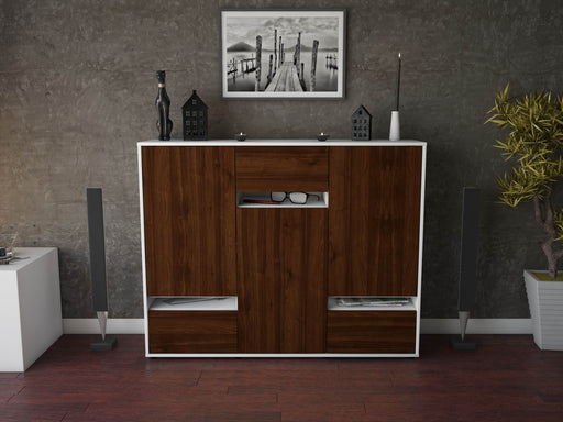 Highboard Mirella, Walnuss Front (136x108x35cm) - Dekati GmbH