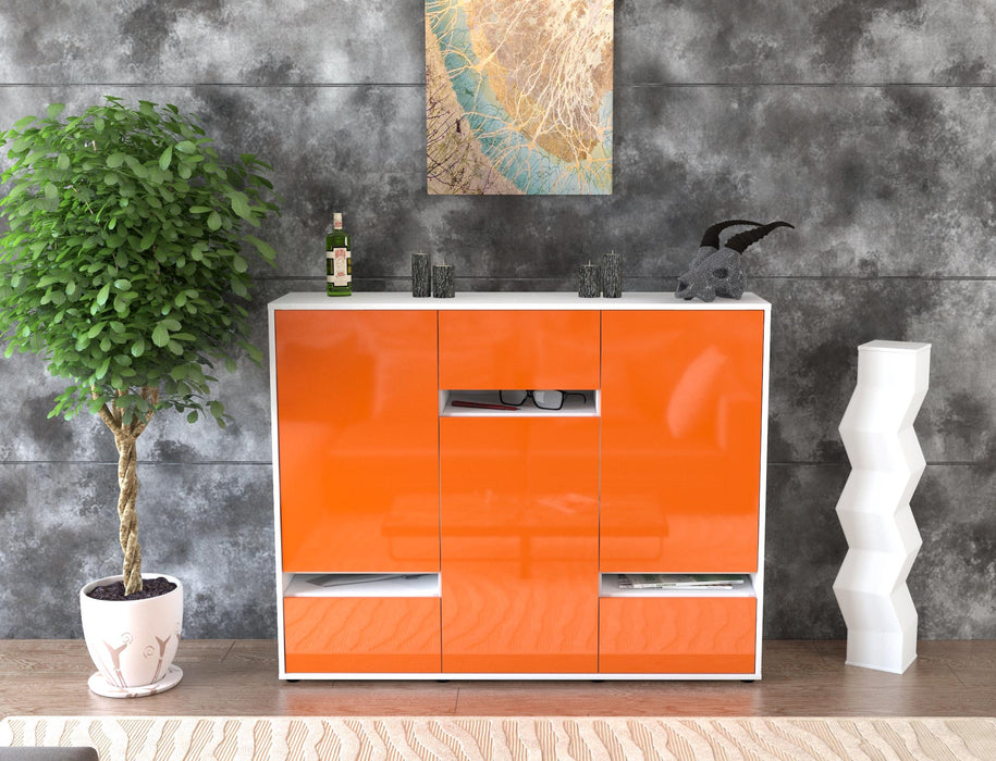 Highboard Mirella, Orange Front (136x108x35cm) - Dekati GmbH