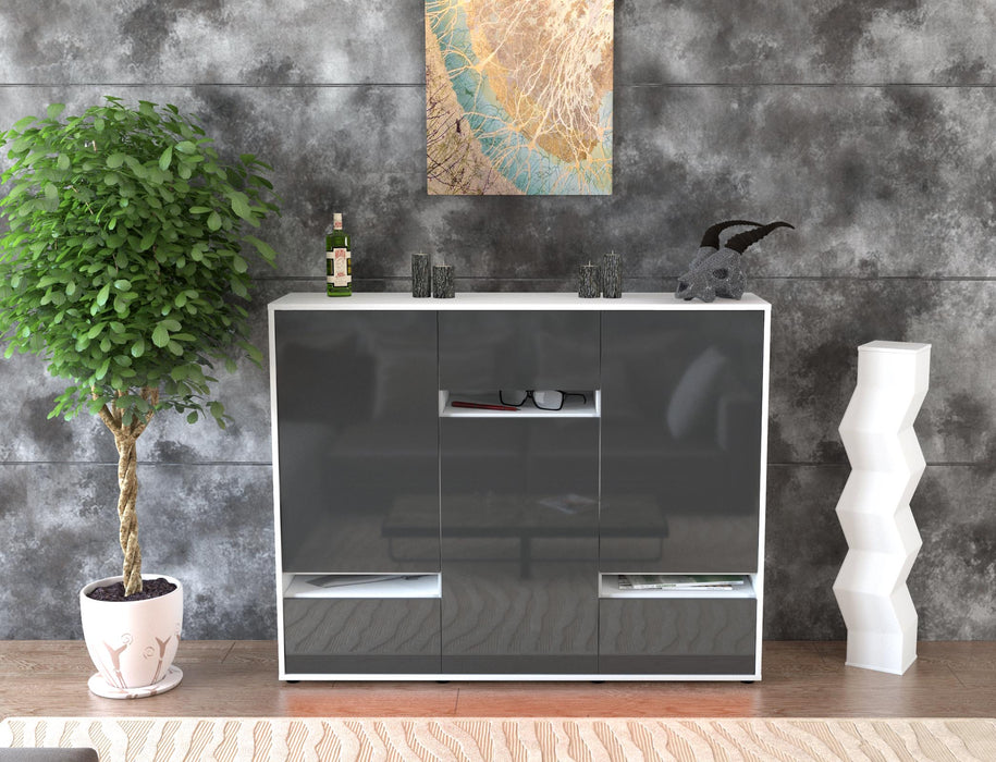 Highboard Mirella, Grau Front (136x108x35cm) - Dekati GmbH