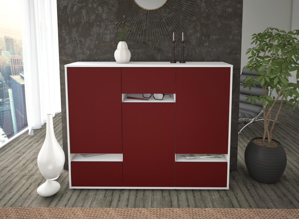 Highboard Mirella, Bordeaux Front (136x108x35cm) - Dekati GmbH