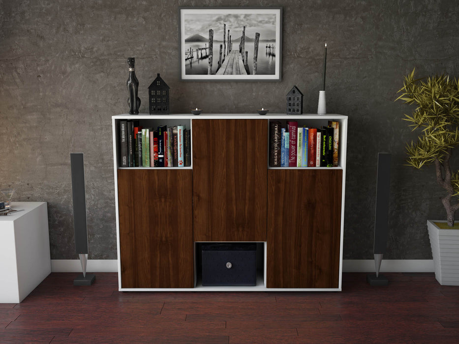 Highboard Momo, Walnuss Front (136x108x35cm) - Dekati GmbH