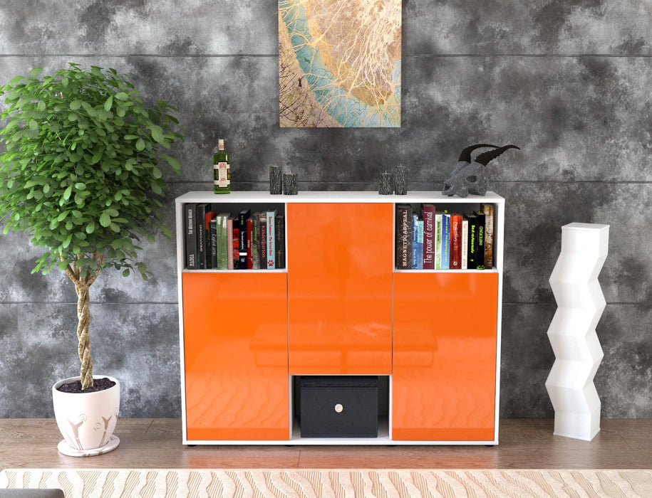 Highboard Momo, Orange Front (136x108x35cm) - Dekati GmbH