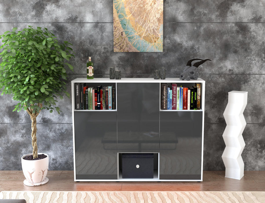 Highboard Momo, Grau Front (136x108x35cm) - Dekati GmbH