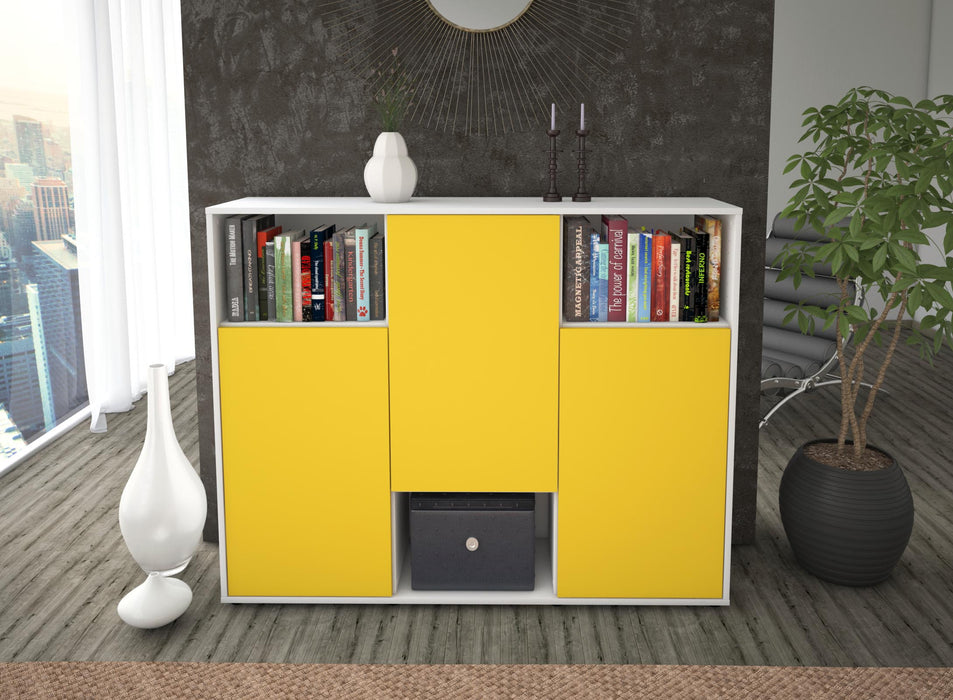 Highboard Momo, Gelb Front (136x108x35cm) - Dekati GmbH