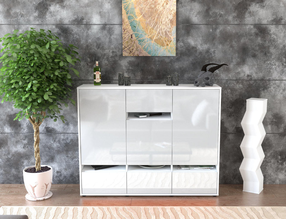 Highboard Mona, Weiß Front (136x108x35cm) - Dekati GmbH