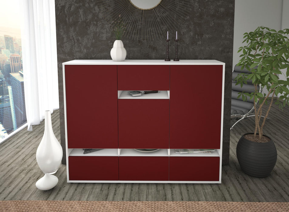 Highboard Mona, Bordeaux Front (136x108x35cm) - Dekati GmbH