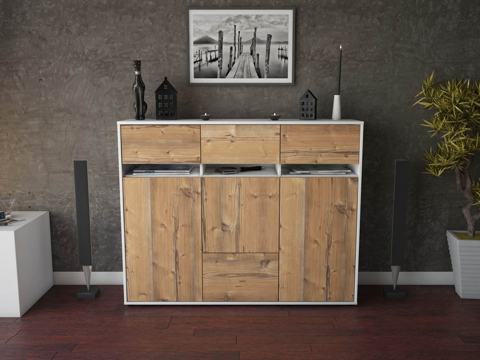 Highboard Monja, Pinie Front (136x108x35cm) - Dekati GmbH