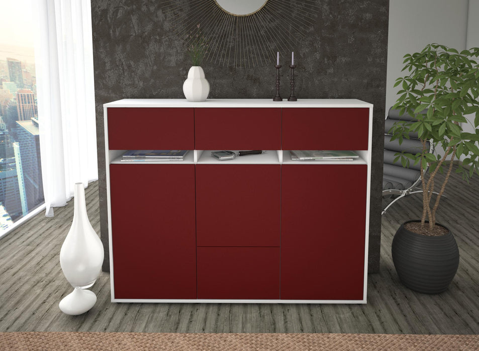 Highboard Monja, Bordeaux Front (136x108x35cm) - Dekati GmbH