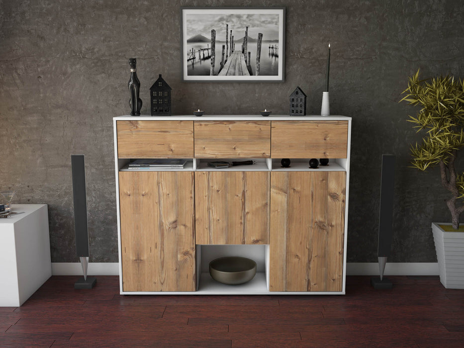 Highboard Natalie, Pinie Front (136x108x35cm) - Dekati GmbH