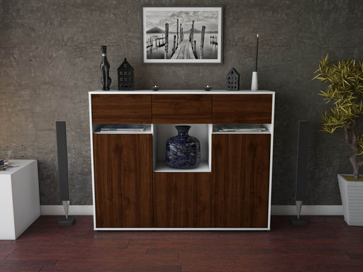 Highboard Nathalie, Walnuss Front (136x108x35cm) - Dekati GmbH