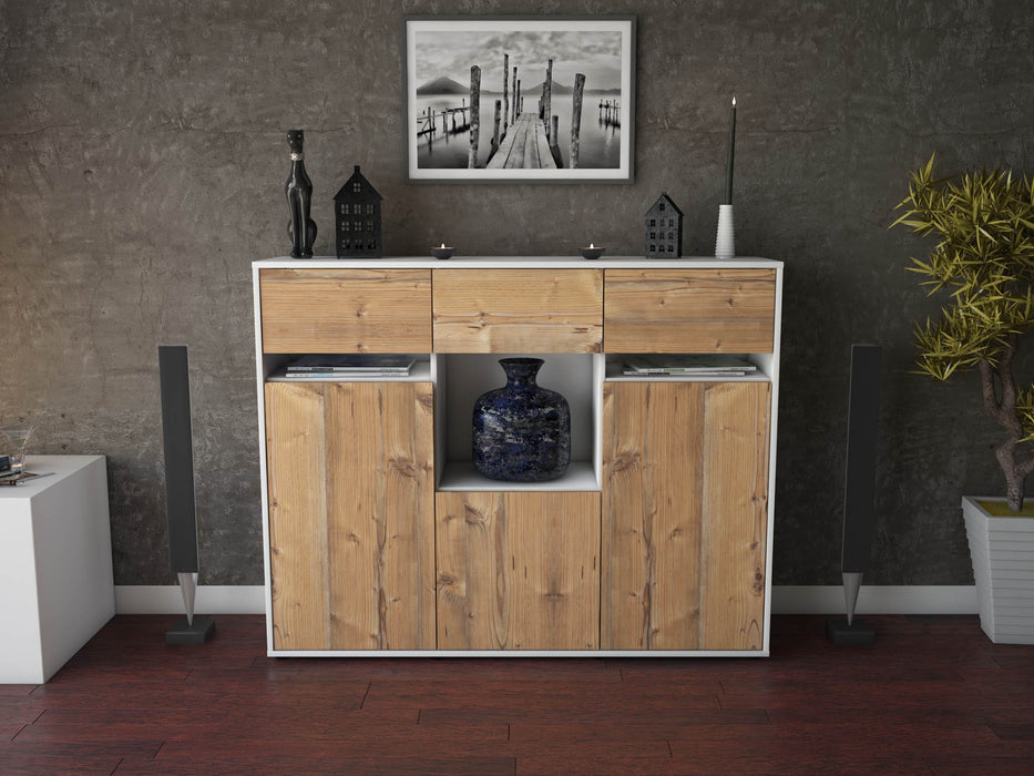 Highboard Nathalie, Pinie Front (136x108x35cm) - Dekati GmbH