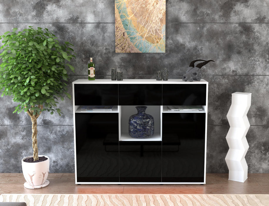 Highboard Nathalie, Schwarz Front (136x108x35cm) - Dekati GmbH