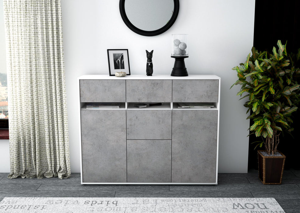 Highboard Neda, Beton Front (136x108x35cm) - Dekati GmbH