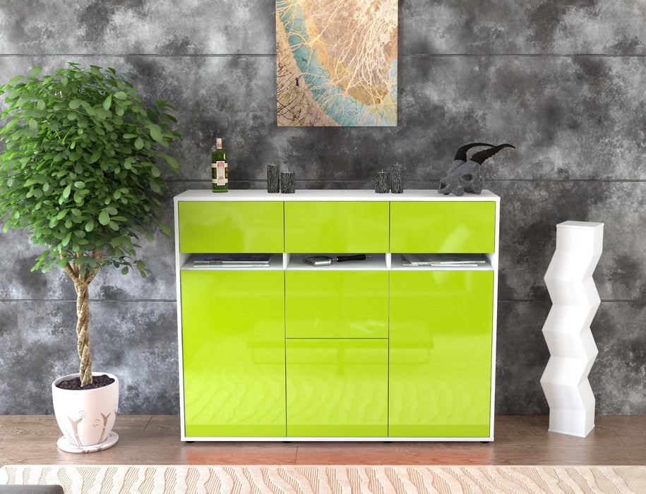 Highboard Neda, Grün Front (136x108x35cm) - Dekati GmbH