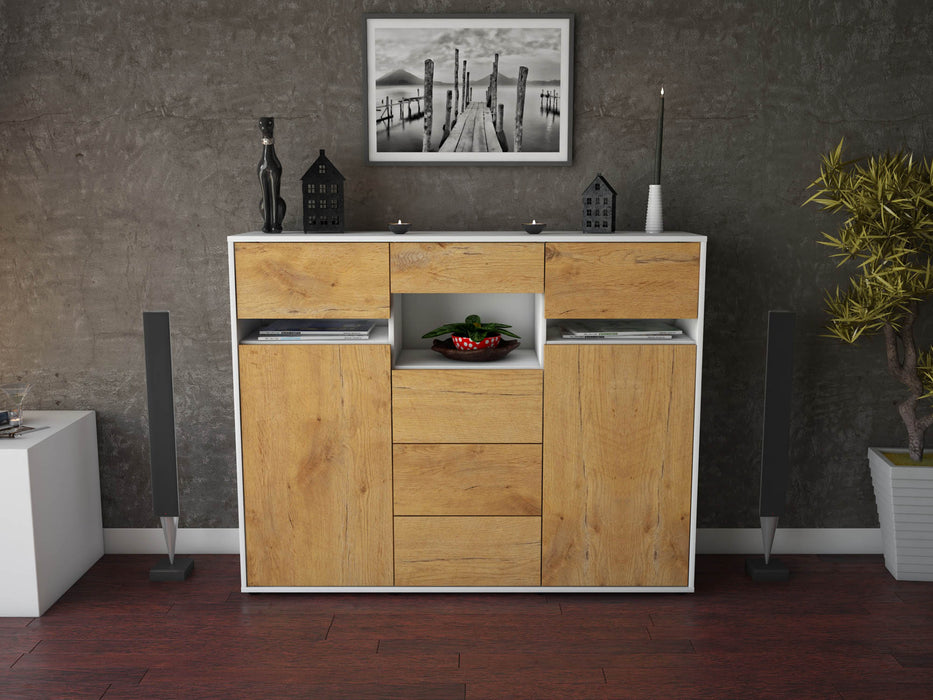 Highboard Nella, Eiche Front (136x108x35cm) - Dekati GmbH