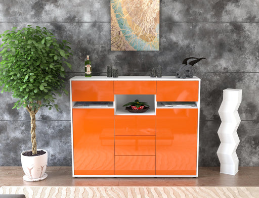 Highboard Nella, Orange Front (136x108x35cm) - Dekati GmbH