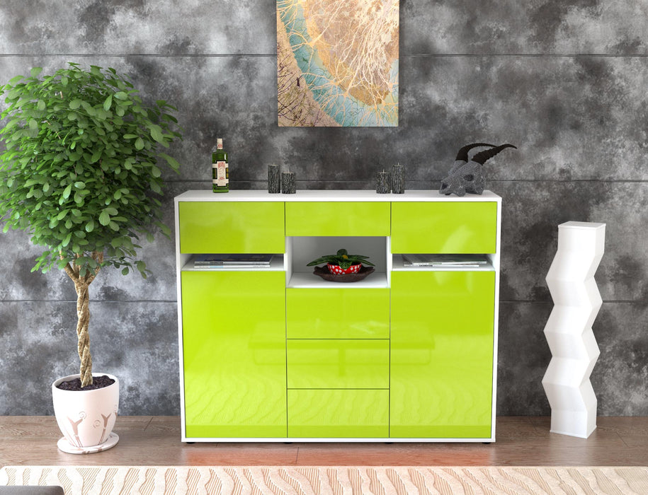 Highboard Nella, Grün Front (136x108x35cm) - Dekati GmbH