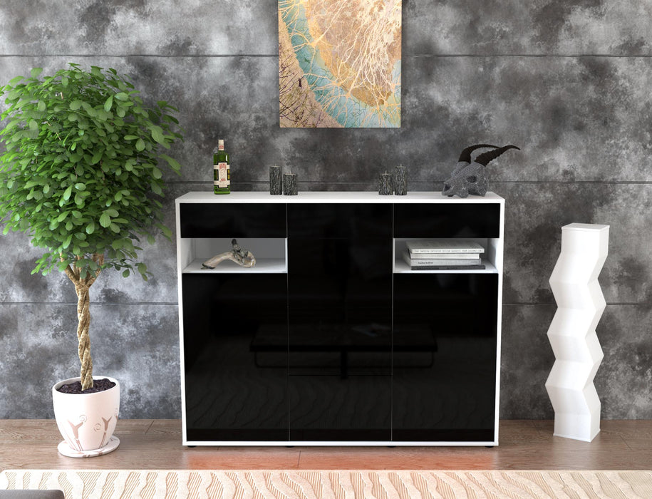 Highboard Nevia, Schwarz Front (136x108x35cm) - Dekati GmbH