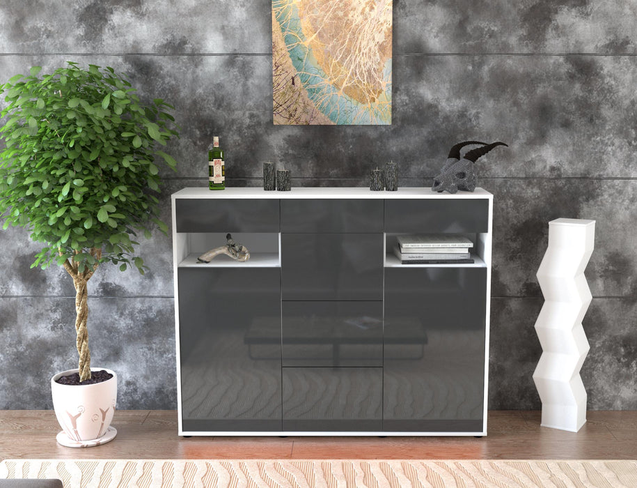 Highboard Nevia, Grau Front (136x108x35cm) - Dekati GmbH