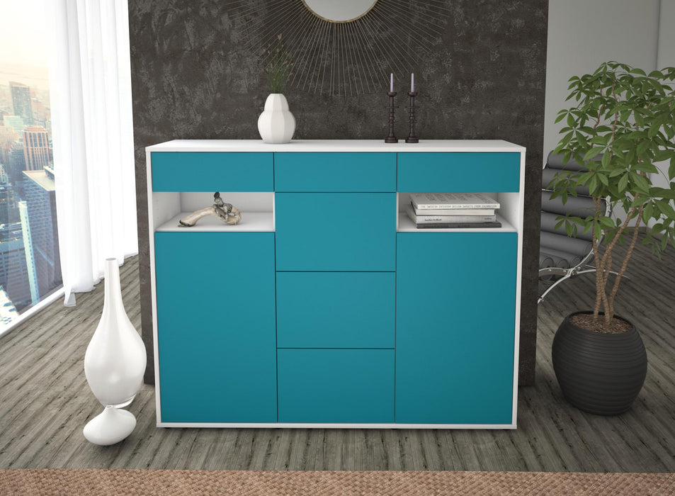 Highboard Nevia, Türkis Front (136x108x35cm) - Dekati GmbH