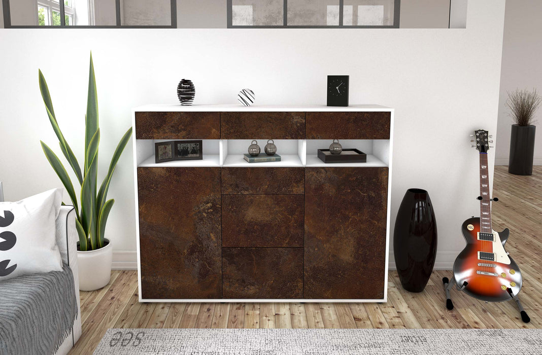 Highboard Ylenia, Rost Front (136x108x35cm) - Dekati GmbH