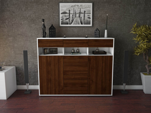 Highboard Ylenia, Walnuss Front (136x108x35cm) - Dekati GmbH