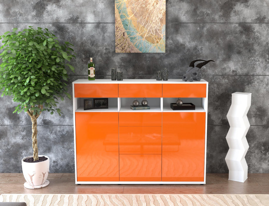 Highboard Ylenia, Orange Front (136x108x35cm) - Dekati GmbH