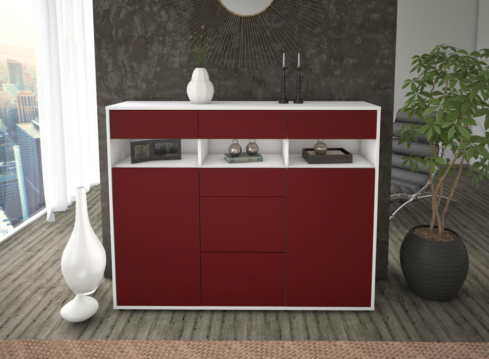 Highboard Ylenia, Bordeaux Front (136x108x35cm) - Dekati GmbH