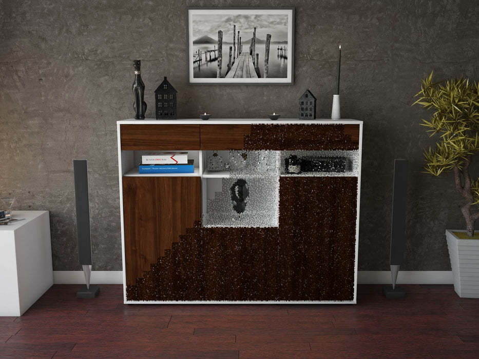 Highboard Nicole, Walnuss Front (136x108x35cm) - Dekati GmbH