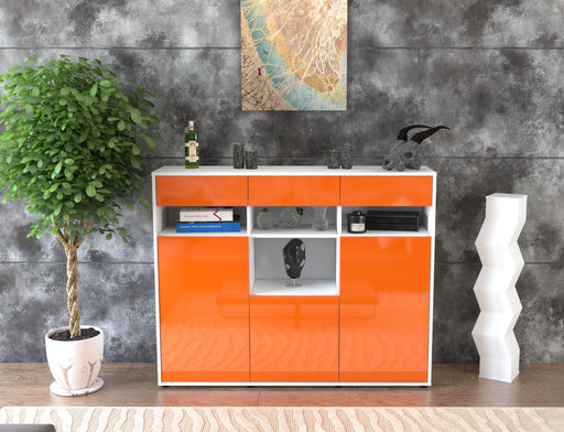 Highboard Nicole, Orange Front (136x108x35cm) - Dekati GmbH
