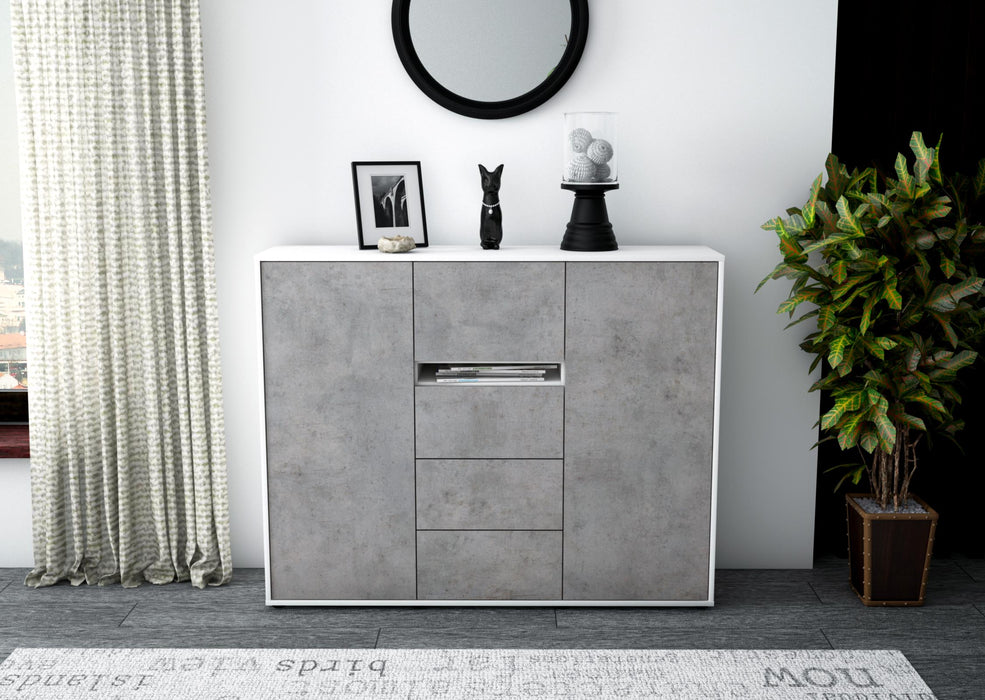 Highboard Nikola, Beton Front (136x108x35cm) - Dekati GmbH