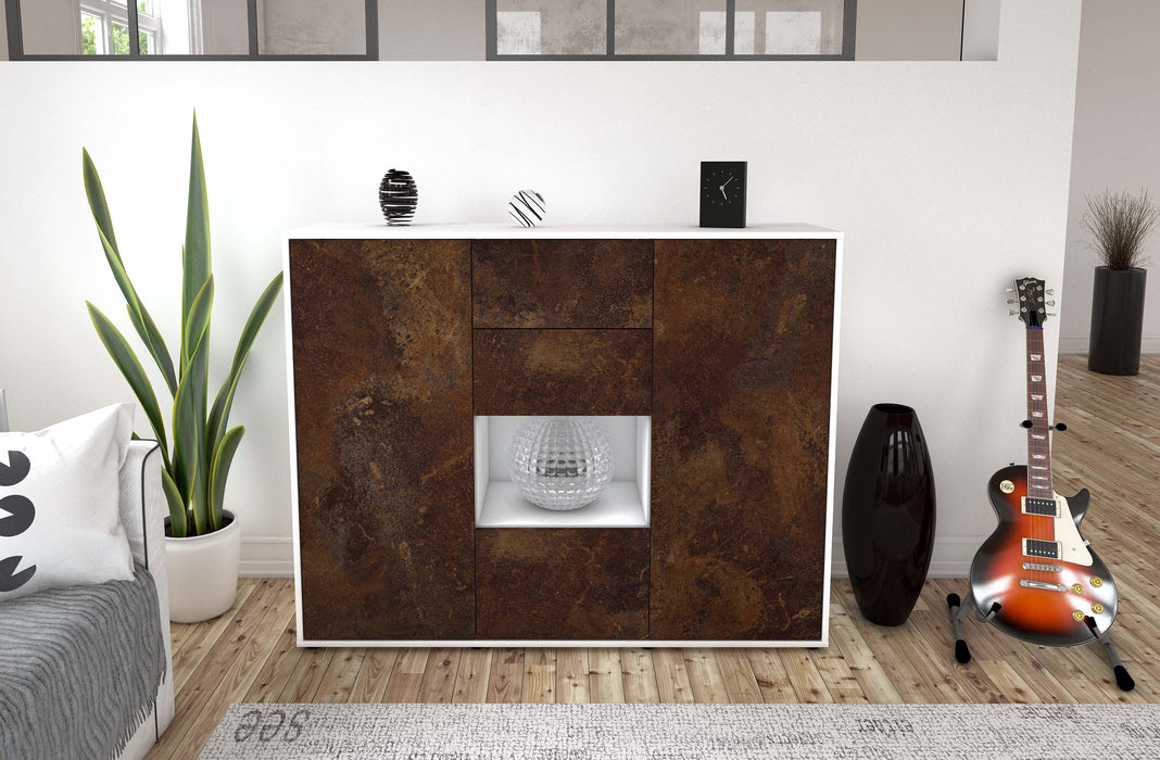 Highboard Nikolina, Rost Front (136x108x35cm) - Dekati GmbH