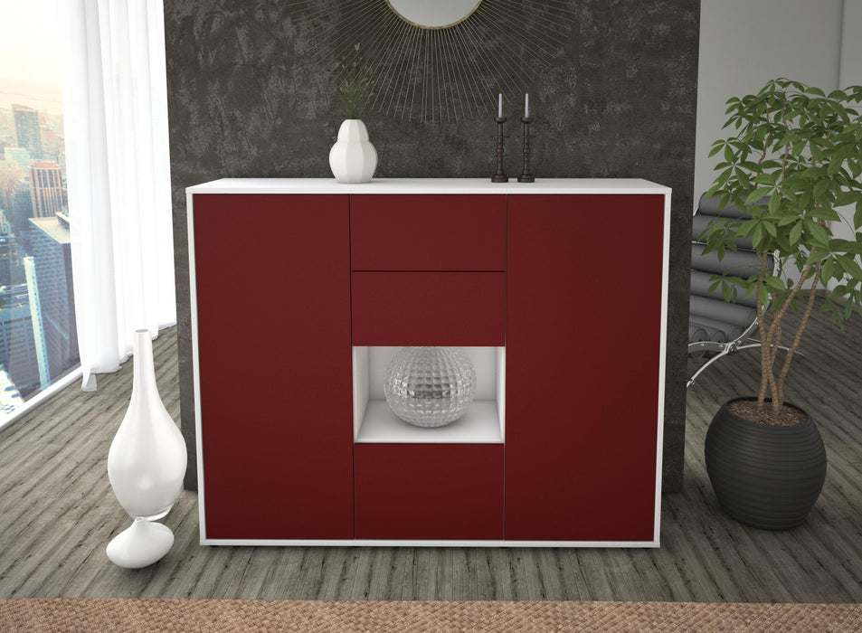 Highboard Nikolina, Bordeaux Front (136x108x35cm) - Dekati GmbH