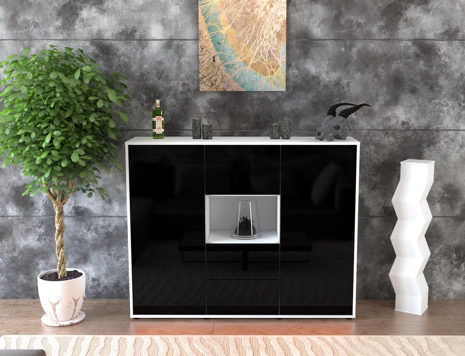 Highboard Nila, Schwarz Front (136x108x35cm) - Dekati GmbH