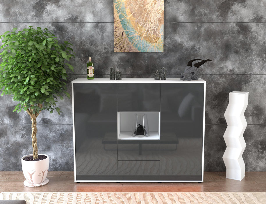 Highboard Nila, Grau Front (136x108x35cm) - Dekati GmbH