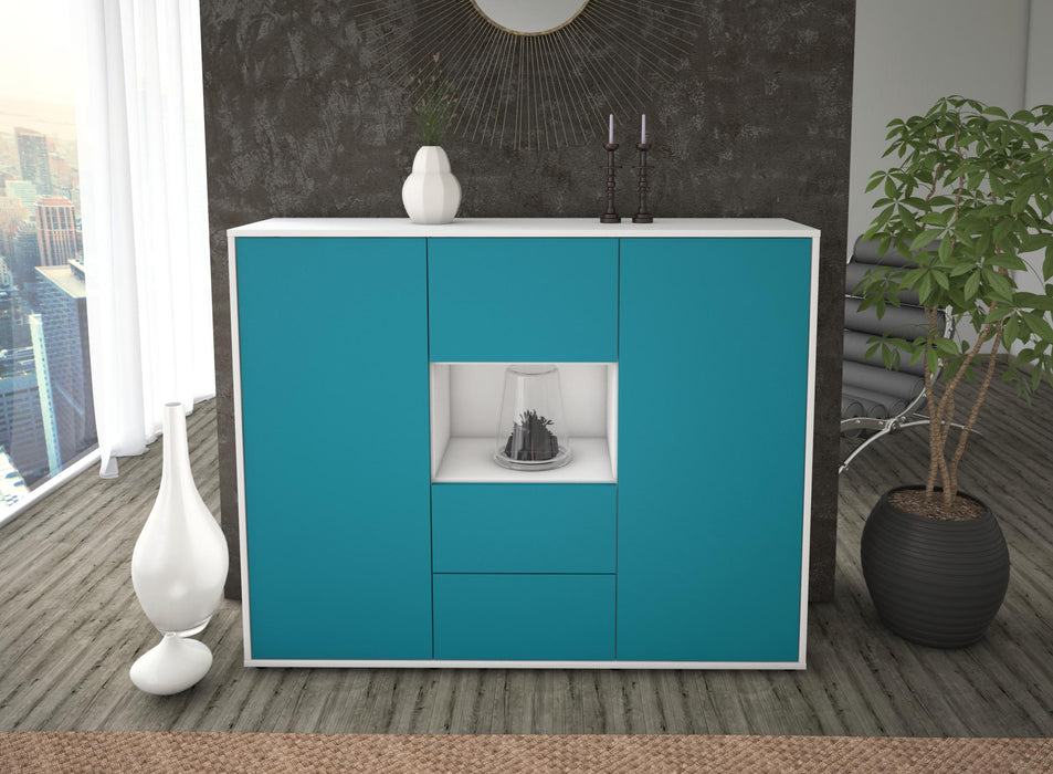 Highboard Nila, Türkis Front (136x108x35cm) - Dekati GmbH