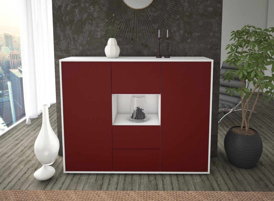 Highboard Nila, Bordeaux Front (136x108x35cm) - Dekati GmbH