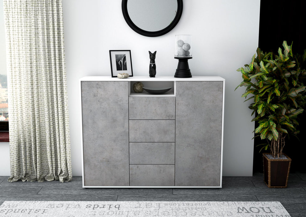 Highboard Nives, Beton Front (136x108x35cm) - Dekati GmbH