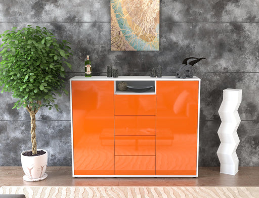 Highboard Nives, Orange Front (136x108x35cm) - Dekati GmbH