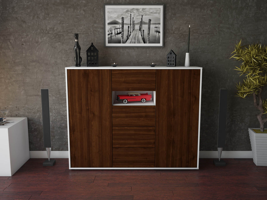 Highboard Noe, Walnuss Front (136x108x35cm) - Dekati GmbH